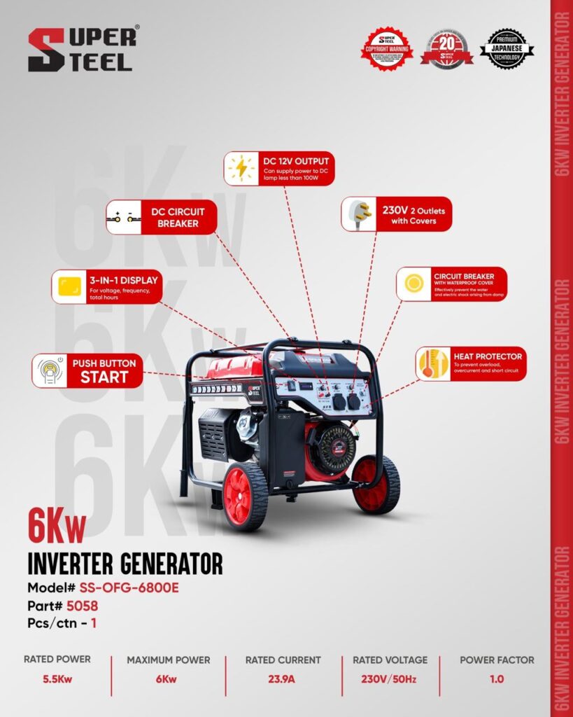 6Kw Super Steel Generator